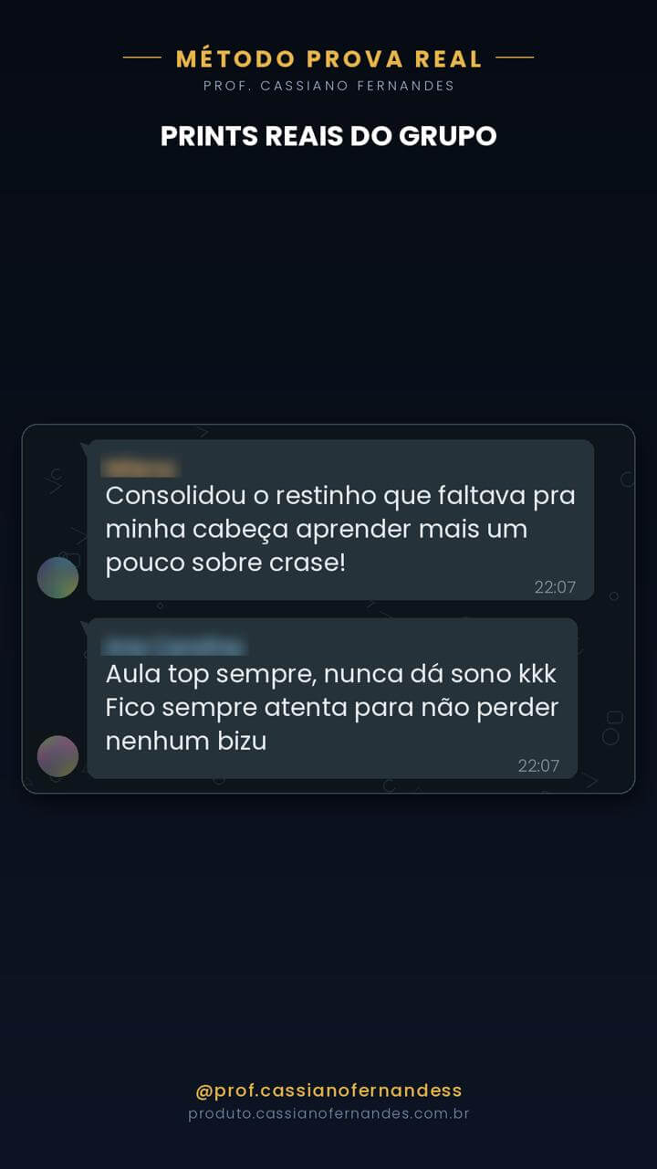 Depoimento 6 de aluno sobre o material do Prof. Cassiano Fernandes