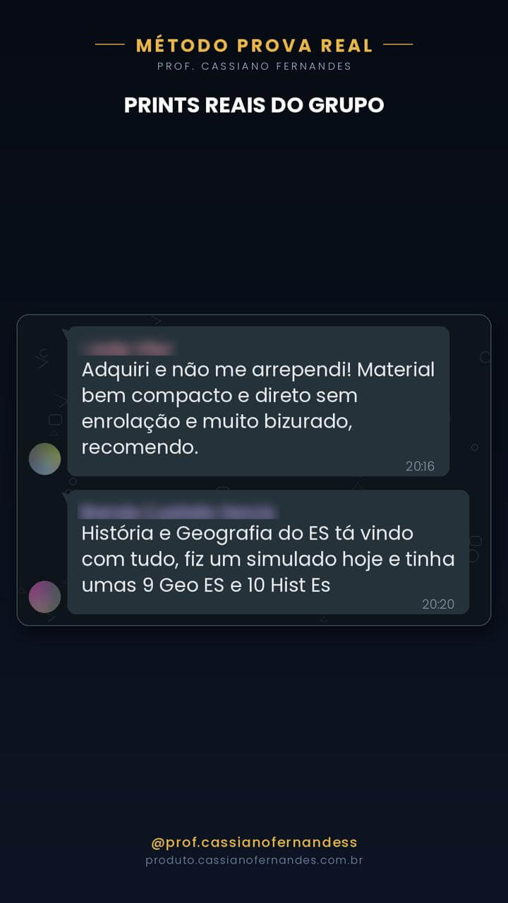 Depoimento 13 de aluno sobre o material do Prof. Cassiano Fernandes