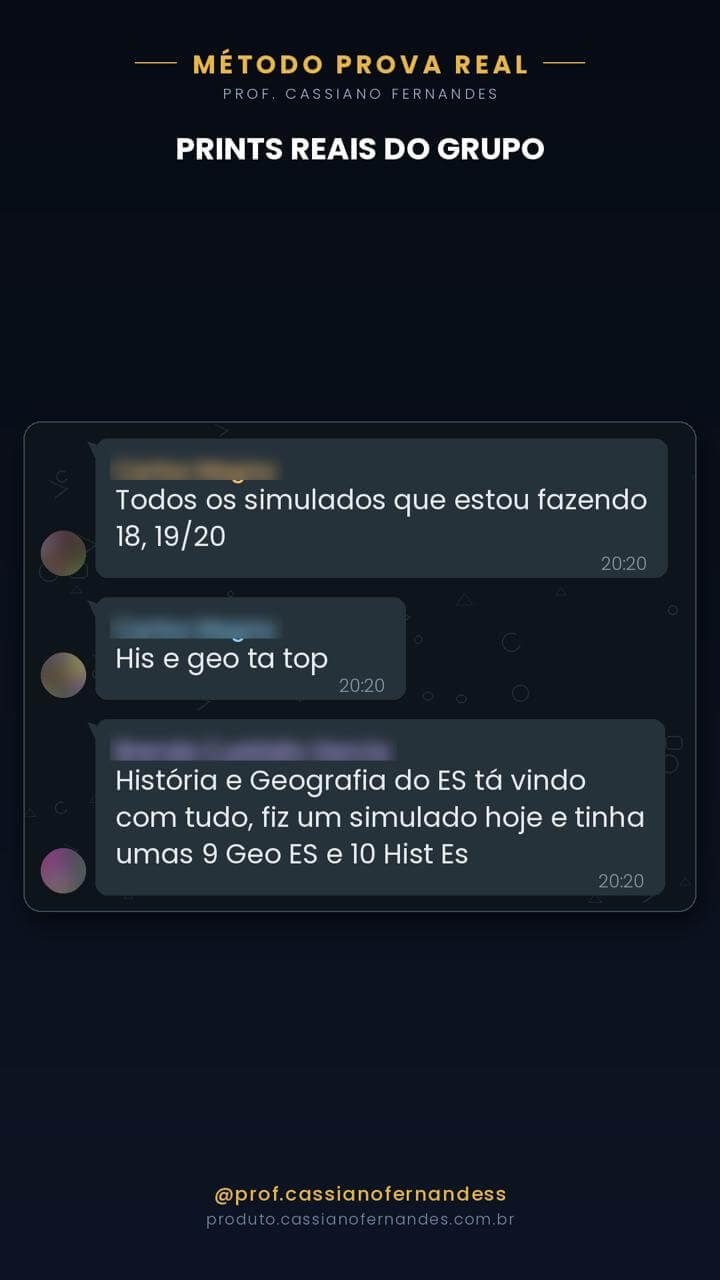 Depoimento 15 de aluno sobre o material do Prof. Cassiano Fernandes